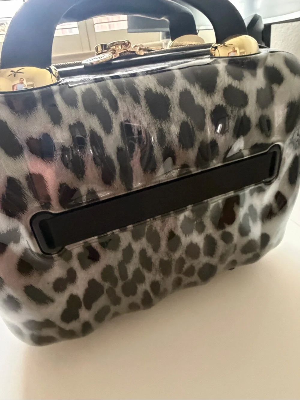 Marcy McKenna 2-in-1 Essential Milan Hardside Beauty Case Leopard NWOT